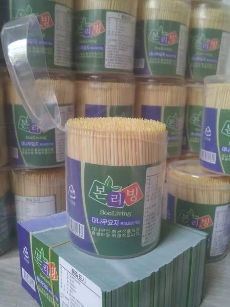 Toothpick China Bamboo Factory 1.45-1.55X65mm 900PCS/Bottle 10bottles/Box 30boxes/Carton