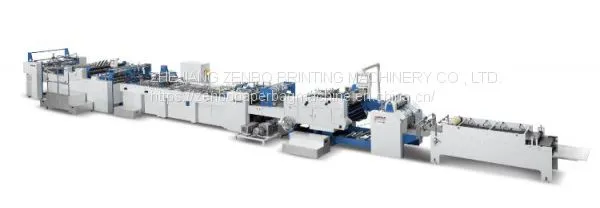 Листовая машина для производства бумажных пакетов ZB1200CT-430 с функцией наклеивания упрочняющей карточки сверху