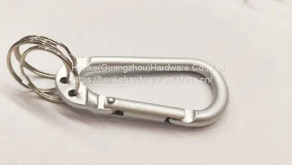 Hot Selling Swivel Spring Snap Hook D Type With Key Ring Colorful Aluminum Snap Hook photo-3