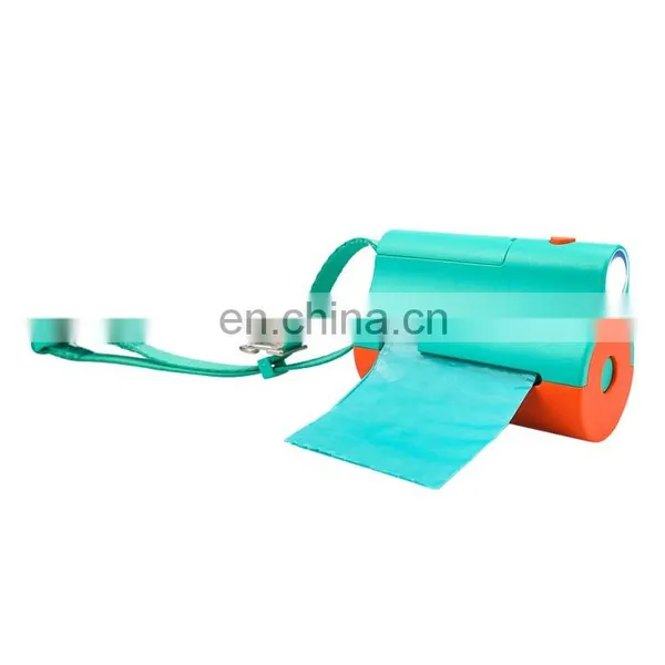 Dog Poop Dispenser With LED Flashlight and a Roll Dog Poop Waste Bags Leak-Proof Dog Waste Bags