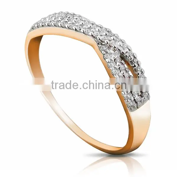 14K Rose Gold Ring With Diamonds