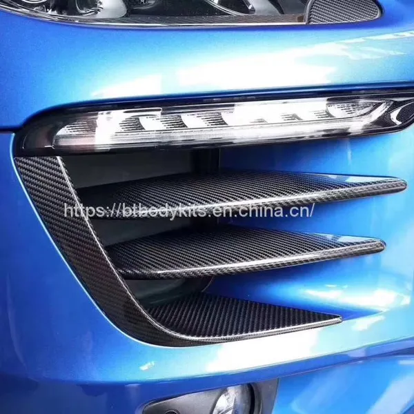 For 2014 2015 2016 2017 Macan Converted Carbon Fiber Fog Lights Frame Strip photo-4