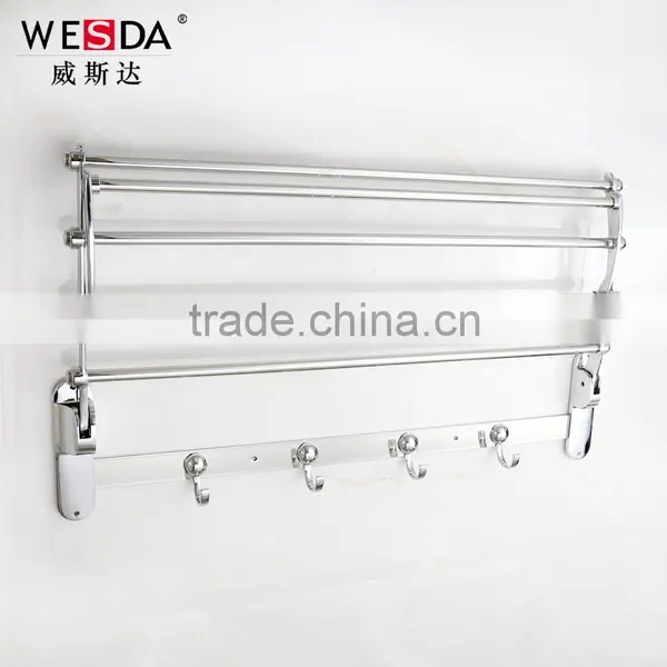 Wesda 90 Degree Rotation Hotel Bathroom Tmetal Towel Shelf Wall Hook 133 photo-4