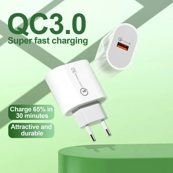 High Quality Quick Charge 3.0 QC 18W USB Charger QC3.0 Fast Charging USB Wall Cell Phone Charger for Iphone photo-4