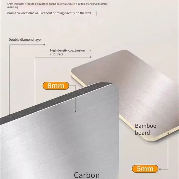 Bamboo Charcoal Wood Pet Metal High-gloss Board, Mosaic Metal Board, Solid Environmental-friendly Water Ripple Board photo-2