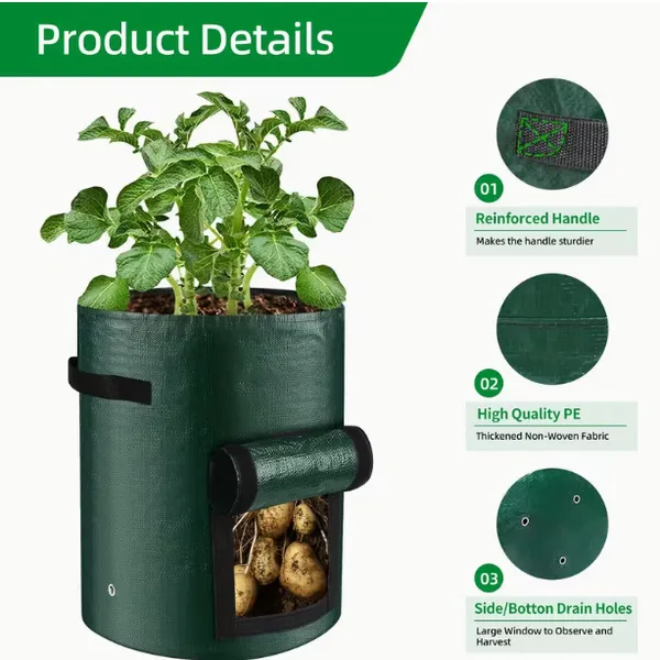 Ventilated Potato Grow Bags Garden Pots Planting Bags for Vegetable Carrot Potato Onion Home Decoration photo-5