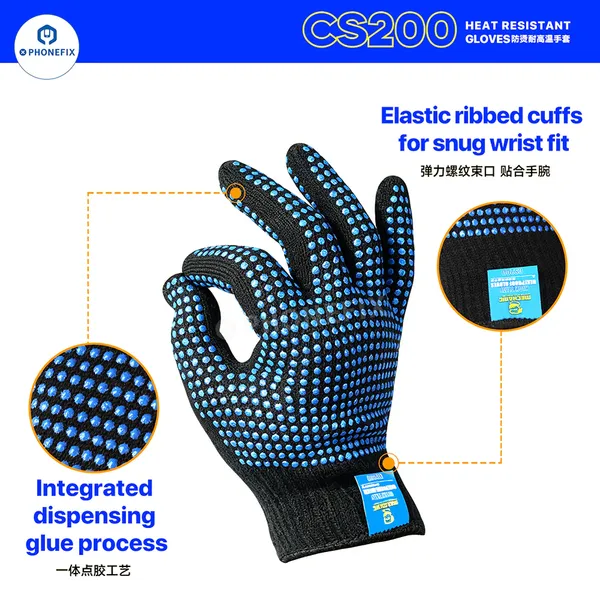 MECHANIC CS200 Non-Slip Thermal Protection Gloves for Hot Air Rework