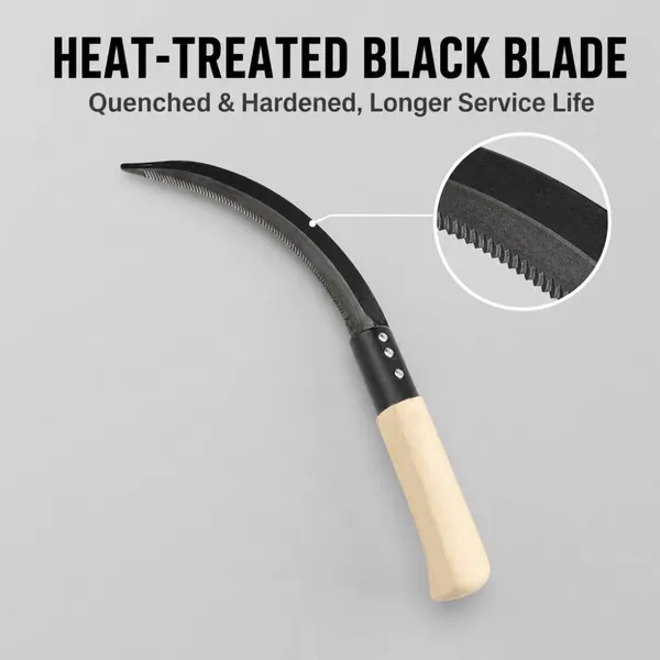 Crop Harvesting Sickle Curved Carbon Steel Blade Heat Treated Edge Wooden Handle Farm Tool For Africa Nigeria Export photo-3