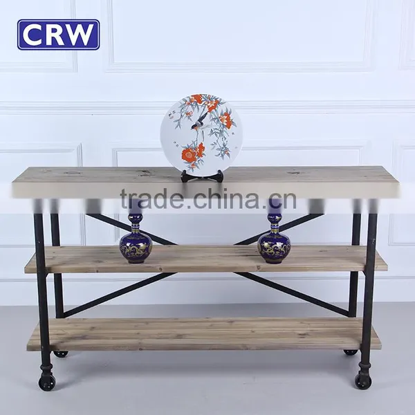 AF-901 Metal Frame Reclaimed Wood Furniture Pine Console Table Quality Choice photo-4