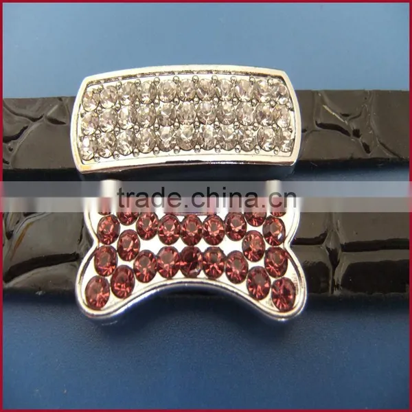 10MM Diy Jewellery Accessories Colorful Rhinestone Bone Slide Charm photo-5