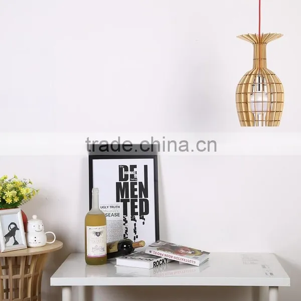 Wooden LED Pendant Light JK-8005B-33 Wooden Restaurant Pendant Lighting E27 Lampholder photo-3