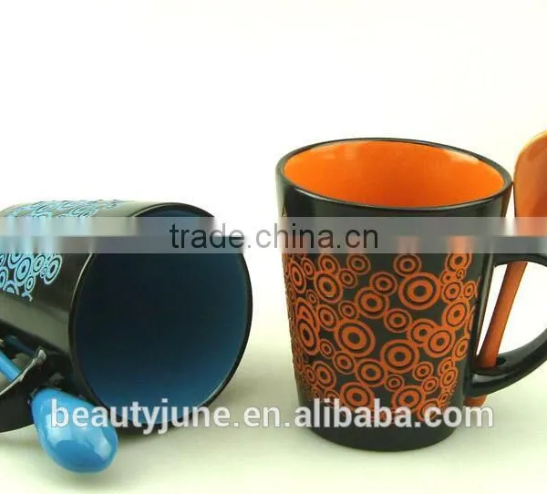 White Ceramic Mugs Personalised Mugs With Spoon for Christmas Best Selling Products photo-4
