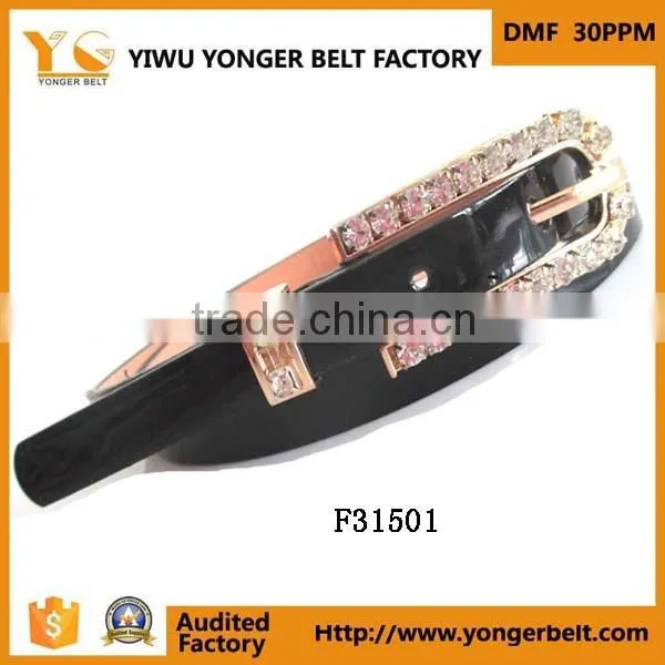 Rhinestone Buckle Double Ring Women Belt Latest Tops Designs Girls Belt photo-2
