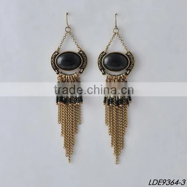 Blue and Silver Tassel Earrings Colorful Tassel Earrings photo-3