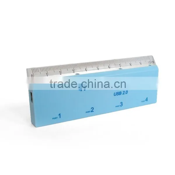 Blue 4-Port USB Hub With Ruler Function photo-4