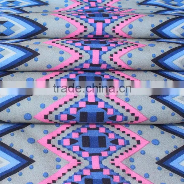 96% Polyester 4% Spandex Printed Fabric for Women Dresses Summer Outdoor Fabric photo-5
