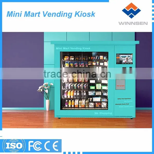 High technology push and elevator system vending kiosk