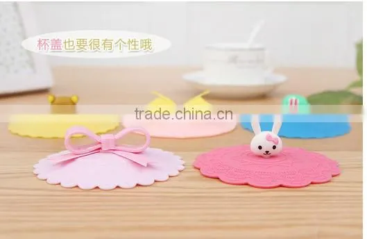 Food Grade Soft Silicone Strong Adsorbability Universal Cup Lids With Animal photo-4