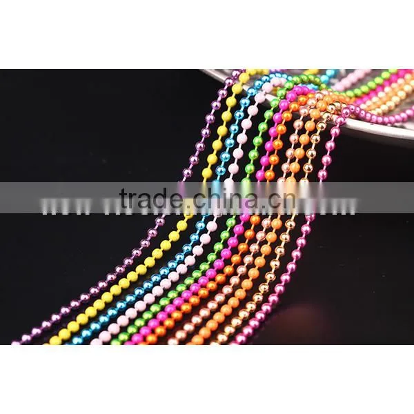 Colorful Ball Chain Necklace Decoration Ball Chain Red Green Yellow Pink Purple Golden Orange photo-2