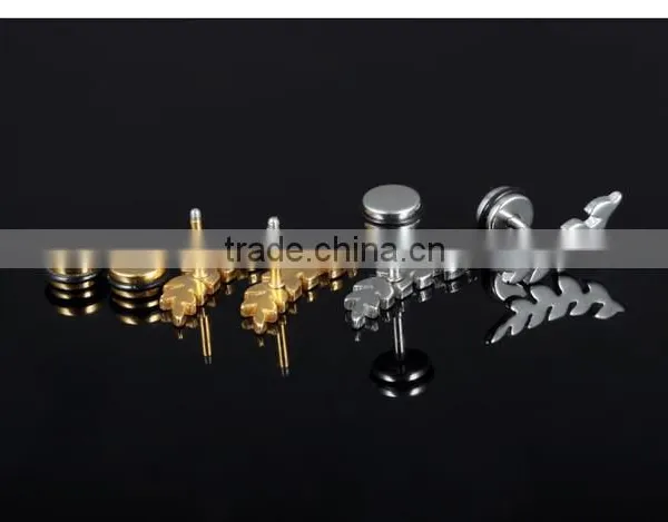 Fashion Hot Sale Wholesale Design 2016 Stainless Steel Leaf Earring photo-3