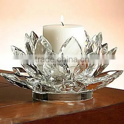 Elegant Crystal Lotus Flower Candle Holder Wedding Favors Quality Choice