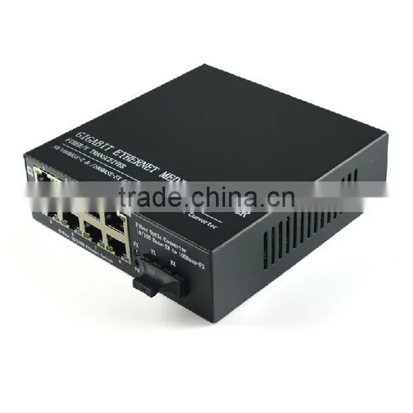 1 Fiber to 8 UTP Unmanaged Optical Switch SM 10/100/1000Mbps Dual Fiber Single Mode Fiber Switch Megabit Ethernet Fiber Switch photo-2