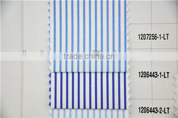 Wholesale High Quality Cotton Blue White Stripe Fabric For Mans Shirts