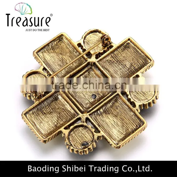2015 Latest New Design Brand White Square Oil Drop and Black Plastic Balls Fashion Brooch Wholesale Quality Choice photo-3