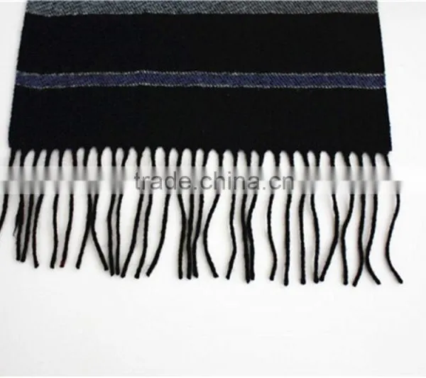 Yarn Dyed Split Joint Wool Scarf With Fringe photo-6