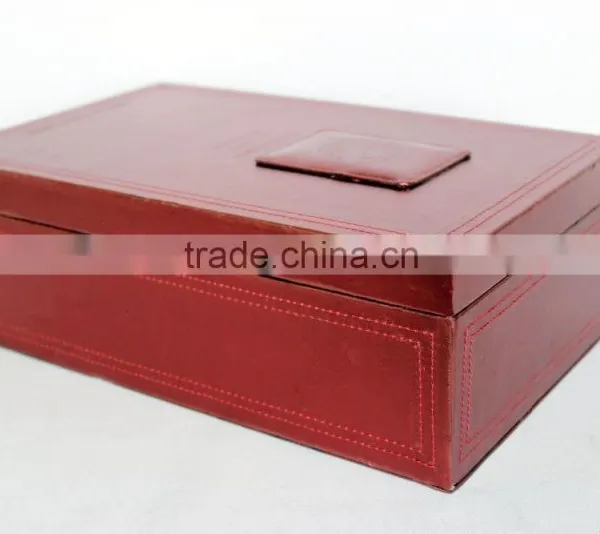 High Quality Faux Leather Wine Box/Wooden Wine Carrier/Double Wine Case photo-2