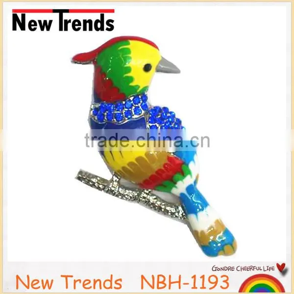 Alloy Parrot Brooches Jewelry Colorful Enamel Brooches