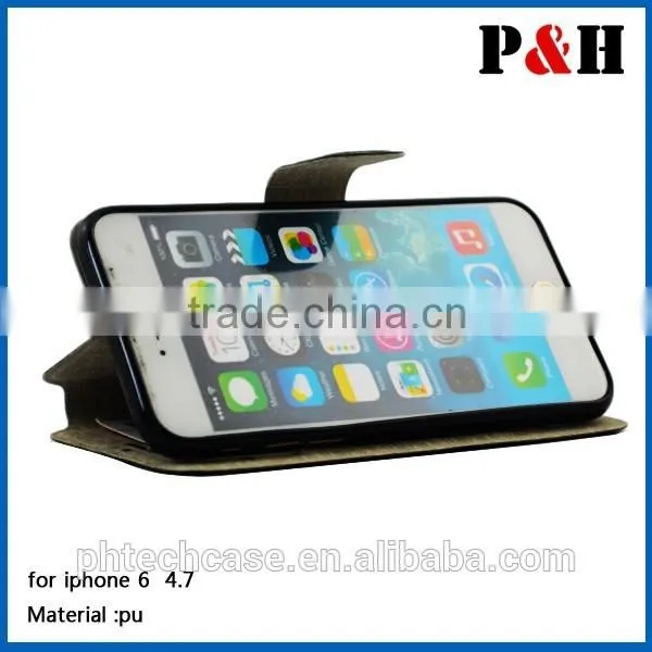 2015 Hot Sell Wallet Flip Leather Case for Apple Iphone 6 photo-2