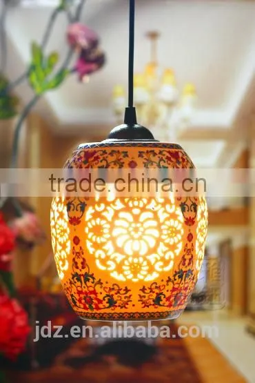 Jingdezhen Hollow Ceramic Decorative Hanging Pendant Light photo-5