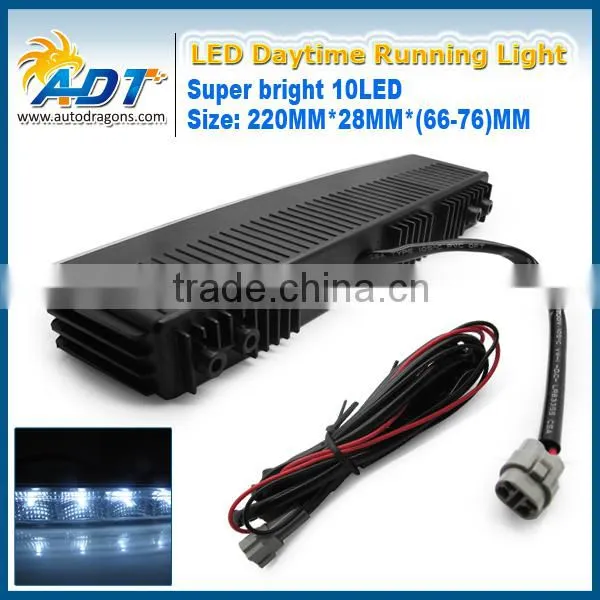 ADT 2 Pcs Car Daytime Running Light 10 LED DRL Daylight Kit Super White Head Lamp photo-2