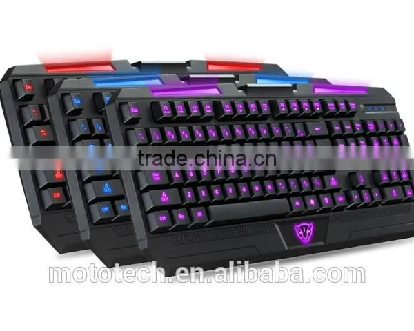 2015 3 Colors LED Light Backlit Professional Gaming Computer Keyboard photo-4