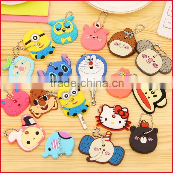 Factory Wholesale Cartoon Animals Silicone Key Cover, Key Cap