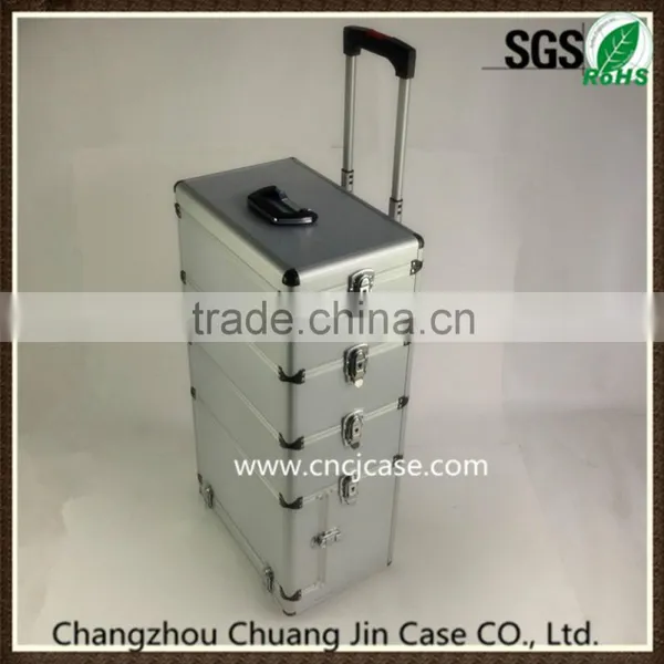 Professional Make up Barber Tool Trolley Case ABS Aluminum Tool Case With Wheel Quality Choice photo-3