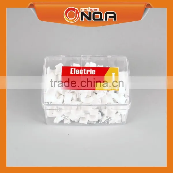 Electric Cable Wire Hammer Nail Wall Clip Plastic Nail Hook Cable Clip 4mm photo-4
