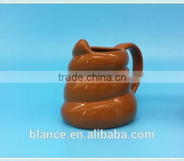 Poop Shape Coffee Mug in Shit Design Emoji Mug in Stock photo-4