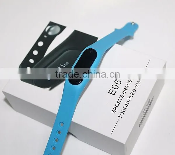 Smart Wearable Project OEM Service Logo Printing TPU/silicone Smart E06 Sport Fitness Wristband