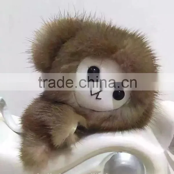 New Fashion Real Mink Fur Monkey Keychain photo-4