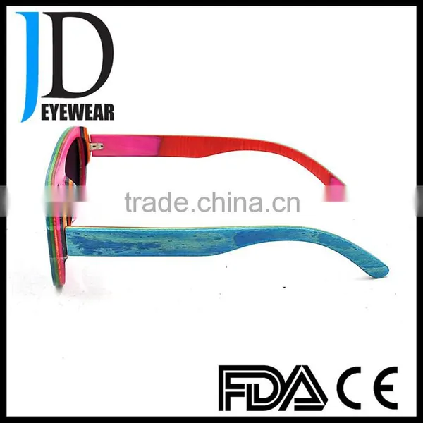 Custom Made Cat 3 UV400 Funny Sunglasses, Fashion Flat Top Aviator Wood Sunglasses photo-3