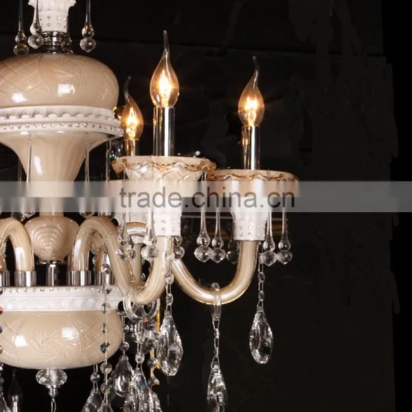 Medium Brown Candle Chandelier Crystal Pendant photo-3