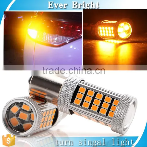 Car Styling 2835 1156 66SMD LED High Power With Lens Brake Parking Reverse Lights Fog Lamp Amber Turn Signal Bulb DC12V