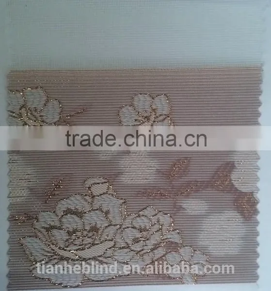 Flower Jacquard Zebra Blinds Fabrics, Sun Shade Zebra Blinds photo-3