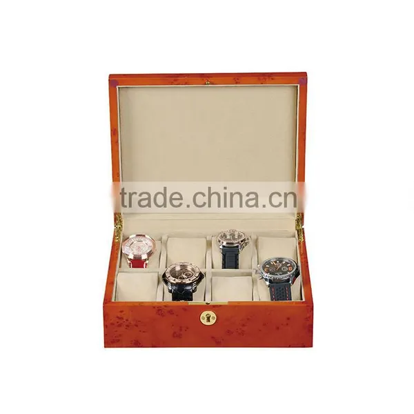 China Wooden 6 Trough Piano Lacquer Factory Wholesale Custom Luxury Watch Box, Brown Gift Box photo-6