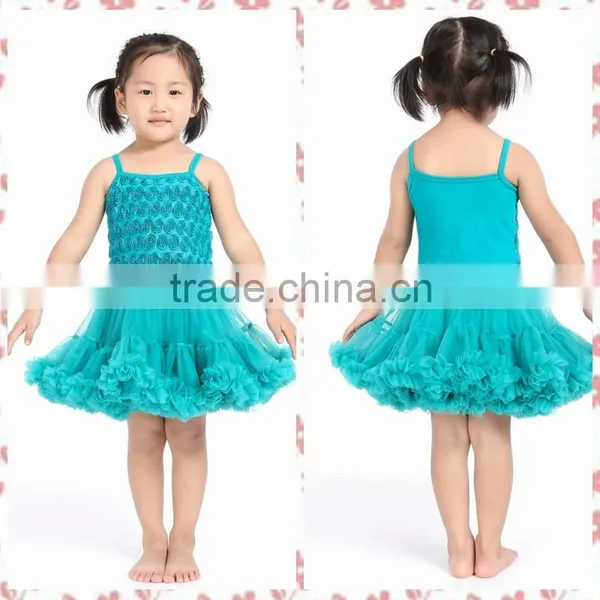 Summer Fashion Rosette Pettidress Fancy Design and Top Quality Birthday Party Dress for 0-3 Years Old Baby Girl photo-2