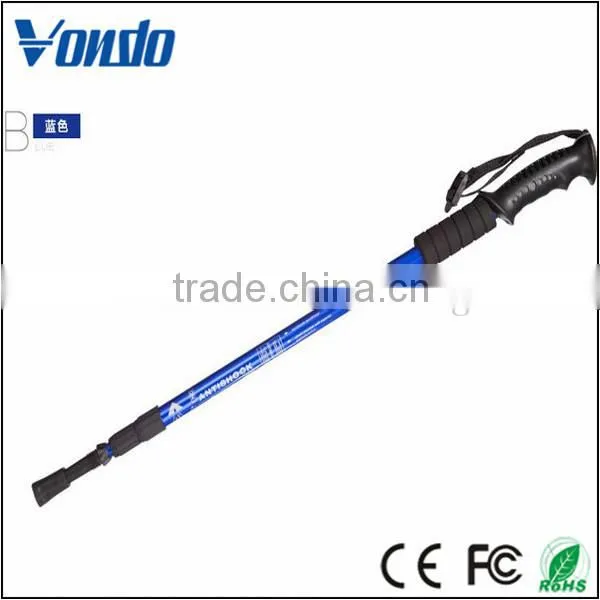 New Product 3 Sections Straight Shank Alpenstock Hiking Walking Sticks photo-4