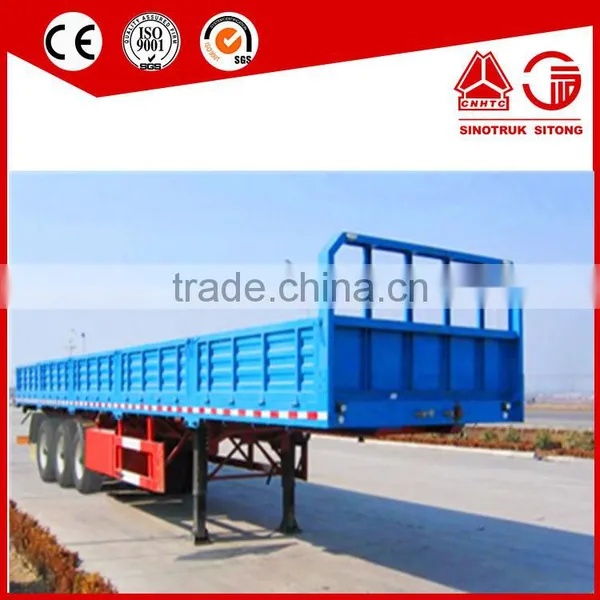 3 Axle Flatbed Side Wall Semi Truck Trailer and 6x4 Sinotruk Tractor Truck Trailer photo-3