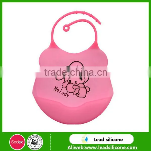 Eco-friendly FDA Approved Waterproof Custom Cartoon Silicone Baby Bibs photo-3